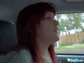 Redhead Emo car driving sexually aroused